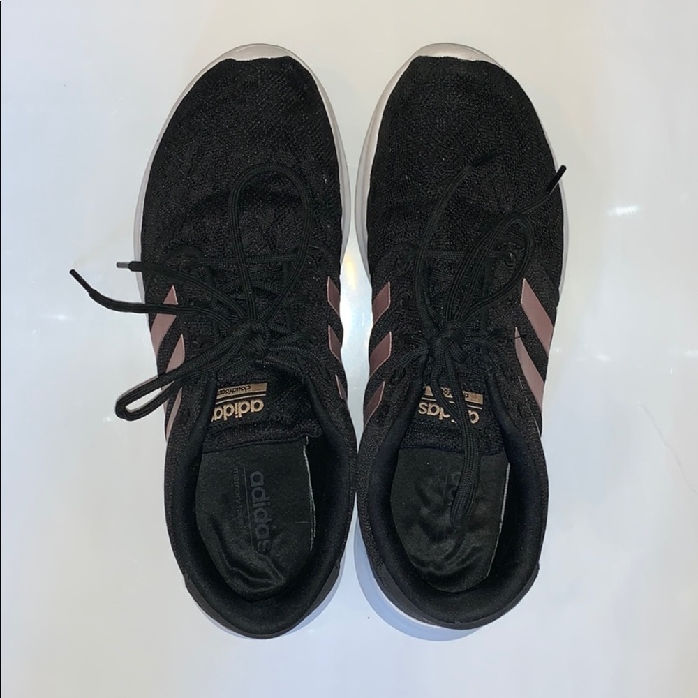 adidas rose gold and black cloud foam shoe